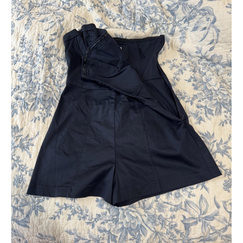 New with Tags Maeve Strapless Bustier Navy Blue Romper Structured Bust, Size 6 - Picture 5 of 9